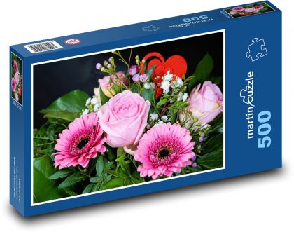 Valentýnská kytice - puzzle 500 dílků