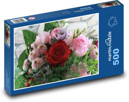 Bunter  Valentinstagsstrauß - Puzzle - 500 Teile