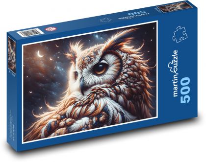 Sova v noci - Puzzle 500 dielikov, rozmer 46x30 cm 
