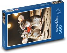 Zakochane myszy walentynkowe Puzzle 500 elementów - 46x30 cm