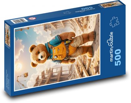 Medvedík - stavebný robotník - Puzzle 500 dielikov, rozmer 46x30 cm 