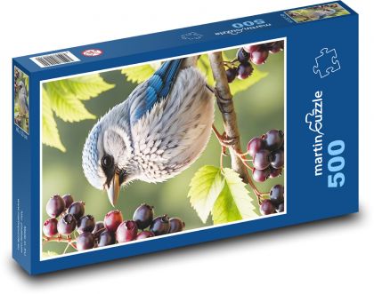 Vták na kríku - Puzzle 500 dielikov, rozmer 46x30 cm 