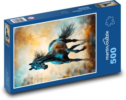 Czarny Koń - Puzzle 500 elementów, rozmiar 46x30 cm