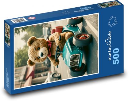 Medvedík v autíčku - Puzzle 500 dielikov, rozmer 46x30 cm 