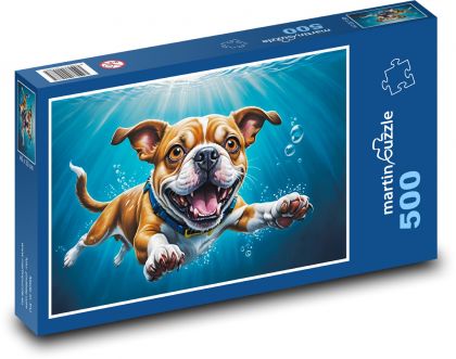 Podwodny pies - Puzzle 500 elementów, rozmiar 46x30 cm