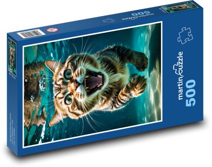 Unterwasserkatze - Puzzle - 500 Teile