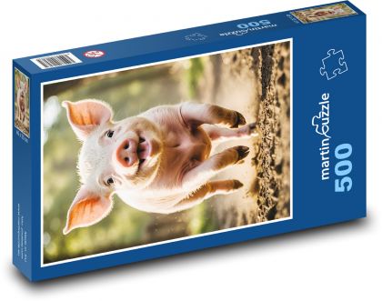 Prasiatko bežiace v lese - Puzzle 500 dielikov, rozmer 46x30 cm 