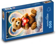 Medvídek se srdcem k Valentýnu Puzzle 500 dílků - 46 x 30 cm