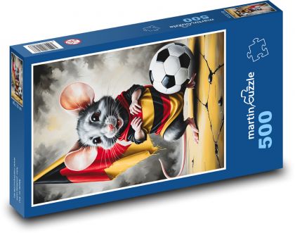 Myš na fotbale - puzzle 500 dílků