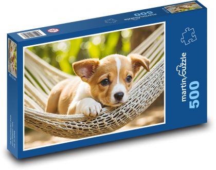 Szczeniak w hamaku - Puzzle 500 elementów, rozmiar 46x30 cm