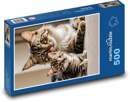 Mačka s mačiatkom - Puzzle 500 dielikov, rozmer 46x30 cm 