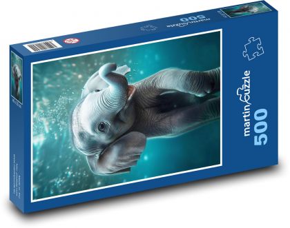 Plavající slon - puzzle 500 dílků