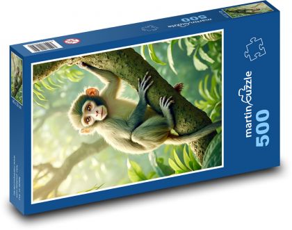 Opice na stromě - Puzzle 500 dílků, rozměr 46x30 cm