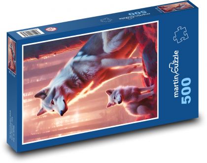 Vlci v lese - Puzzle 500 dielikov, rozmer 46x30 cm 