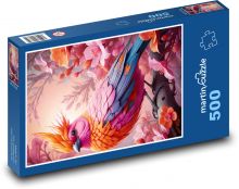 Růžový pták Puzzle 500 dílků - 46 x 30 cm