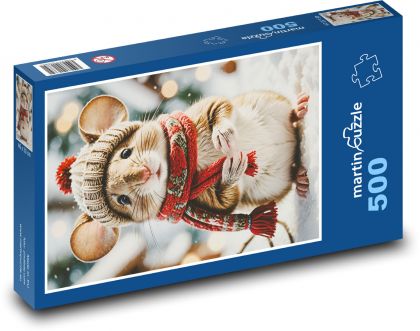 Myška v šále - puzzle 500 dílků