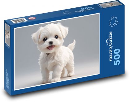 White dog - Puzzle of 500 pieces, size 46x30 cm 