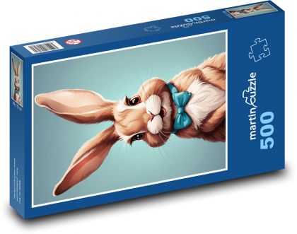 Zajačik s mašľou - Puzzle 500 dielikov, rozmer 46x30 cm 