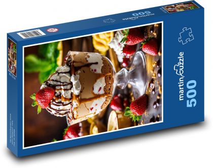 Zmrzlina s jahodami - Puzzle 500 dielikov, rozmer 46x30 cm 