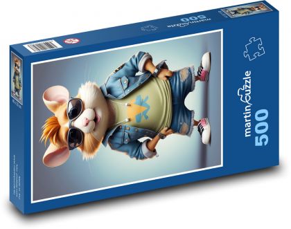 Škrečok v okuliaroch - Puzzle 500 dielikov, rozmer 46x30 cm 