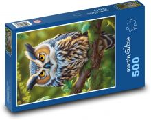 Sova - pták Puzzle 500 - 46x30 cm