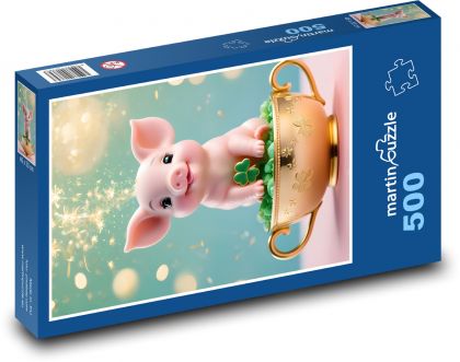 Prase štěstí - puzzle 500 dílků