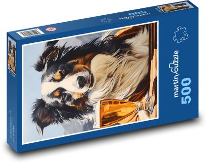 Pes a pivo - puzzle 500 dílků