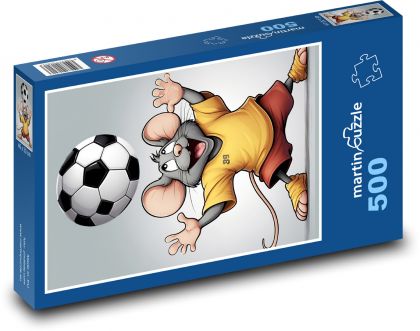 Mysz piłkarska - Puzzle 500 elementów, rozmiar 46x30 cm