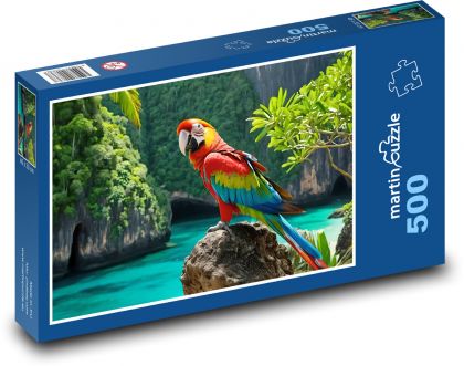 Papoušek v přírodě - Puzzle 500 dílků, rozměr 46x30 cm