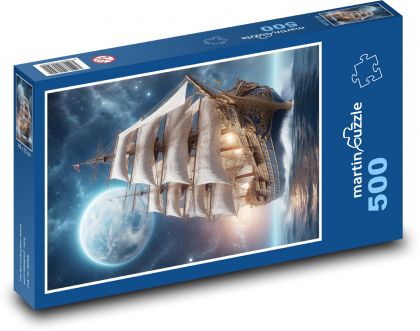 Żaglówki na morzu - Puzzle 500 elementów, rozmiar 46x30 cm