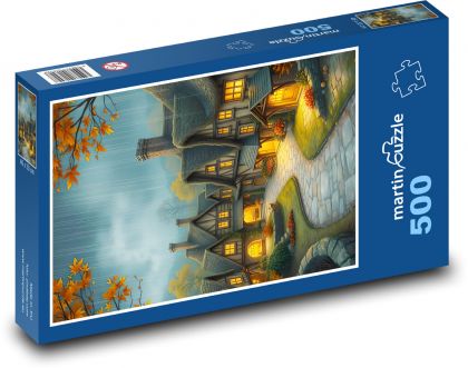 Houses in the settlement - Puzzle of 500 pieces, size 46x30 cm 