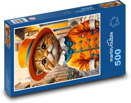 Mačka v klobúku - Puzzle 500 dielikov, rozmer 46x30 cm 