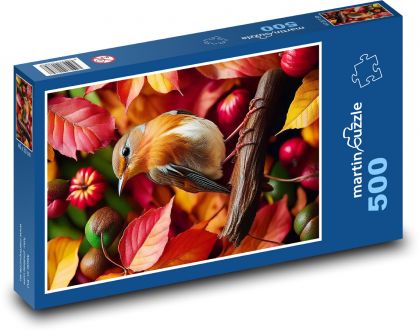 Autumn Leaf Bird - Puzzle of 500 pieces, size 46x30 cm 