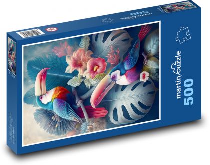 Tukany - ptaki - Puzzle 500 elementów, rozmiar 46x30 cm