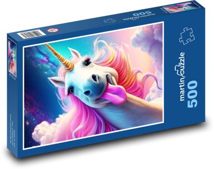 Rosafarbenes Einhorn - Puzzle - 500 Teile