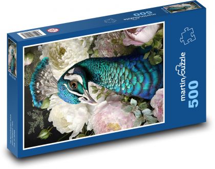 Ptak - paw - Puzzle 500 elementów, rozmiar 46x30 cm