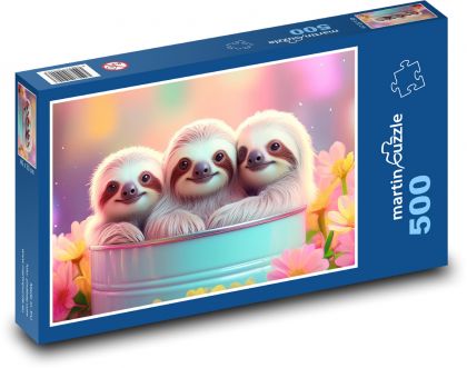 Faultierfamilie - Puzzle - 500 Teile