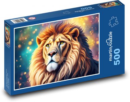 Fantasy Lion - Puzzle 500 elementów, rozmiar 46x30 cm