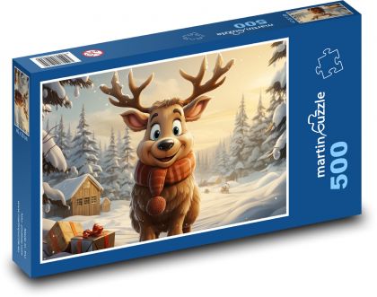 Vianočný sob - Puzzle 500 dielikov, rozmer 46x30 cm 