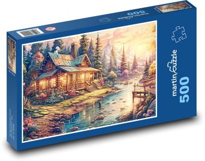 Horský dom - Puzzle 500 dielikov, rozmer 46x30 cm 