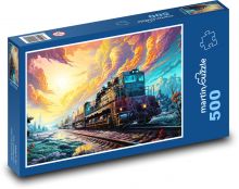 Pociąg fantasy Puzzle 500 elementów - 46x30 cm