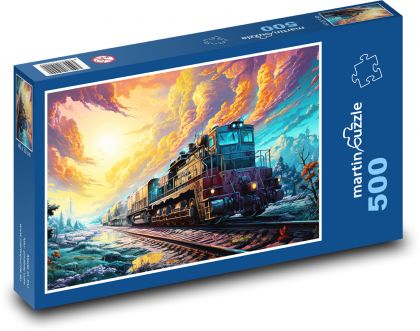 Pociąg fantasy - Puzzle 500 elementów, rozmiar 46x30 cm