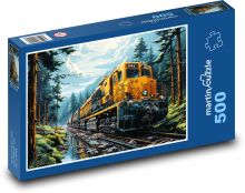 Yellow Fantasy Train Puzzle of 500 pieces - 46 x 30 cm 