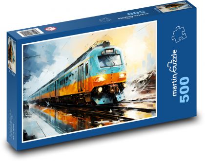 Pociąg fantasy - Puzzle 500 elementów, rozmiar 46x30 cm