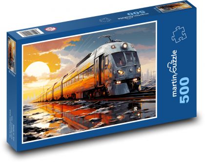 Pociąg - Puzzle 500 elementów, rozmiar 46x30 cm