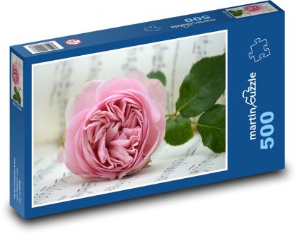 Ružová ruža - Puzzle 500 dielikov, rozmer 46x30 cm 