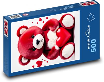 Teddy bear with a heart - Puzzle of 500 pieces, size 46x30 cm 