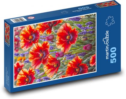 Kvetoucí máky - puzzle 500 dílků