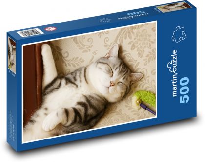 Sleeping cat - Puzzle of 500 pieces, size 46x30 cm 