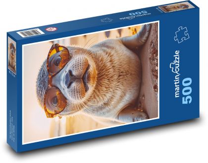 A seal in glasses - Puzzle of 500 pieces, size 46x30 cm 
